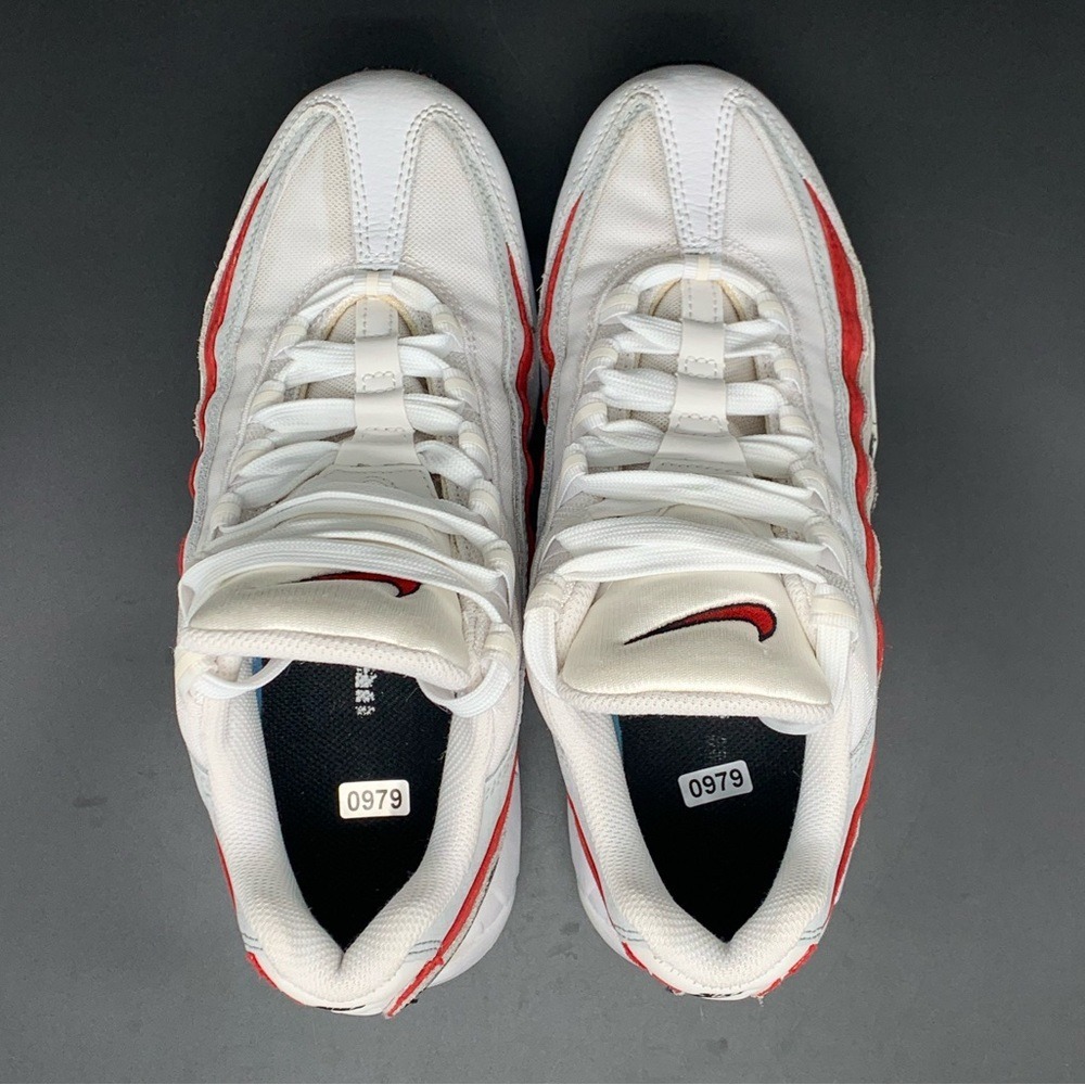 Nike Air Max 95 White University Red Grey Black DQ3430-001 Mens Size 6 - Picture 4 of 10